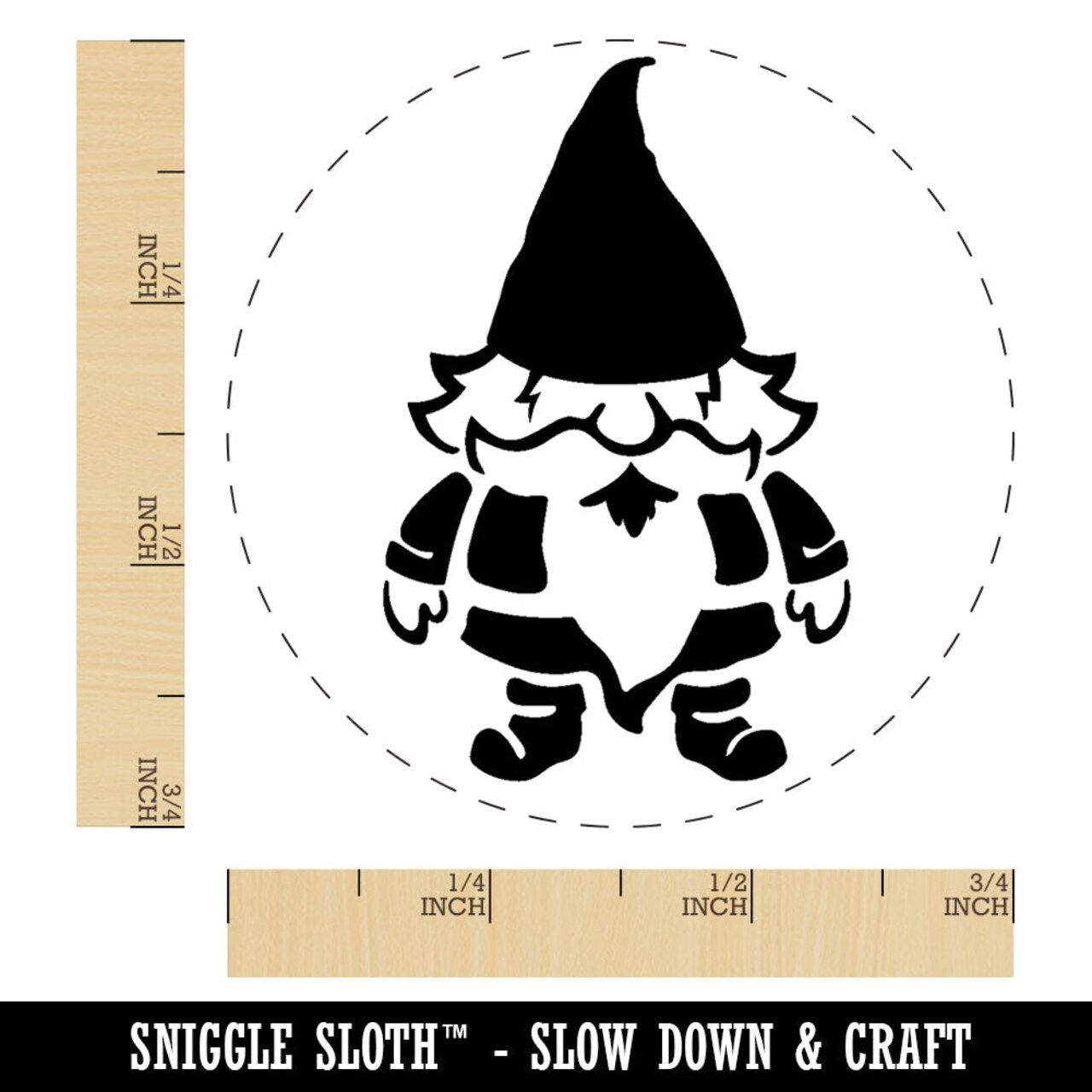 Whimsical Little Garden Gnome Rubber Stamp for Stamping Crafting Planners